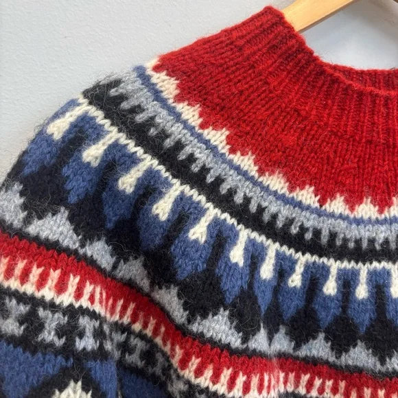Vintage Eddie Bauer Medium Sweater Wool Fair Isle - Picture 3 of 13